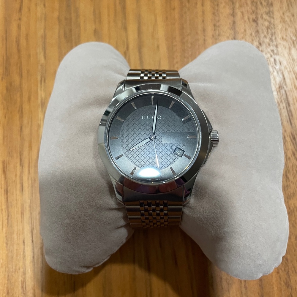 Gucci stainless G-Timeless quartz watch 38mm